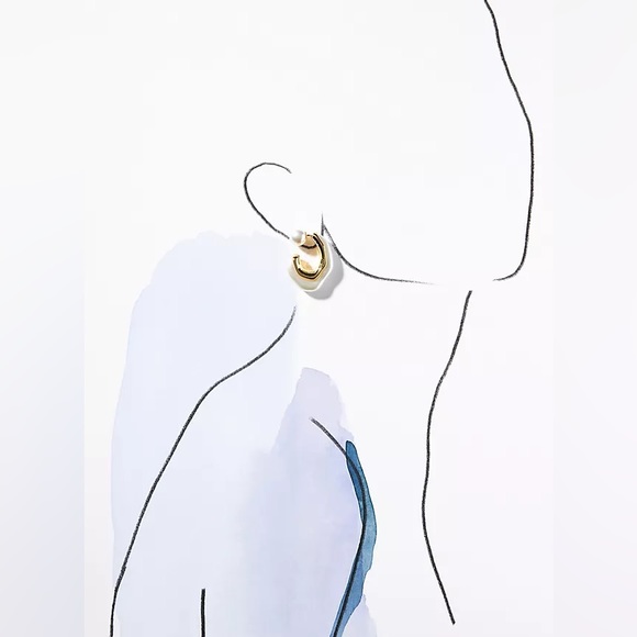 ✨3for$38 New Anthro Faux Pearl Reversible Hoop Jacket Earrings - Picture 12 of 14